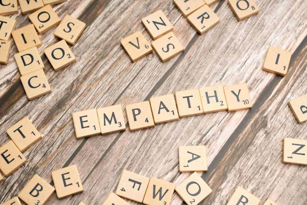 Scrabble letters forming the word empathy, which is another facet of emotional intelligence