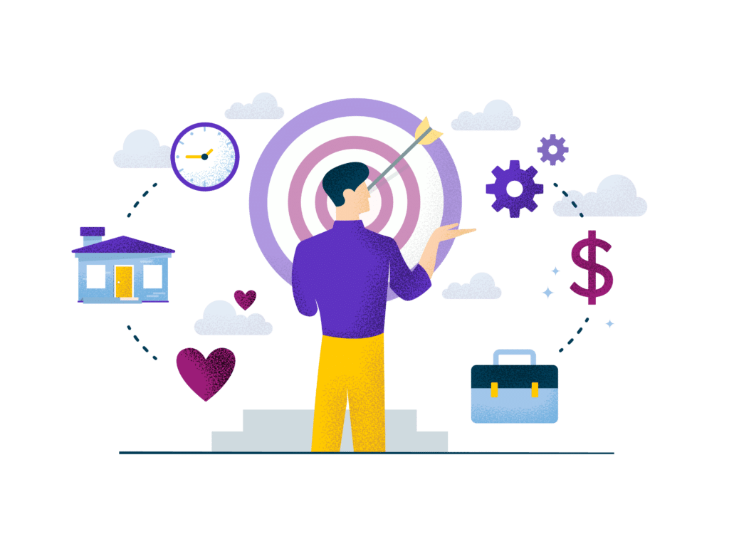 a man pointing at a target