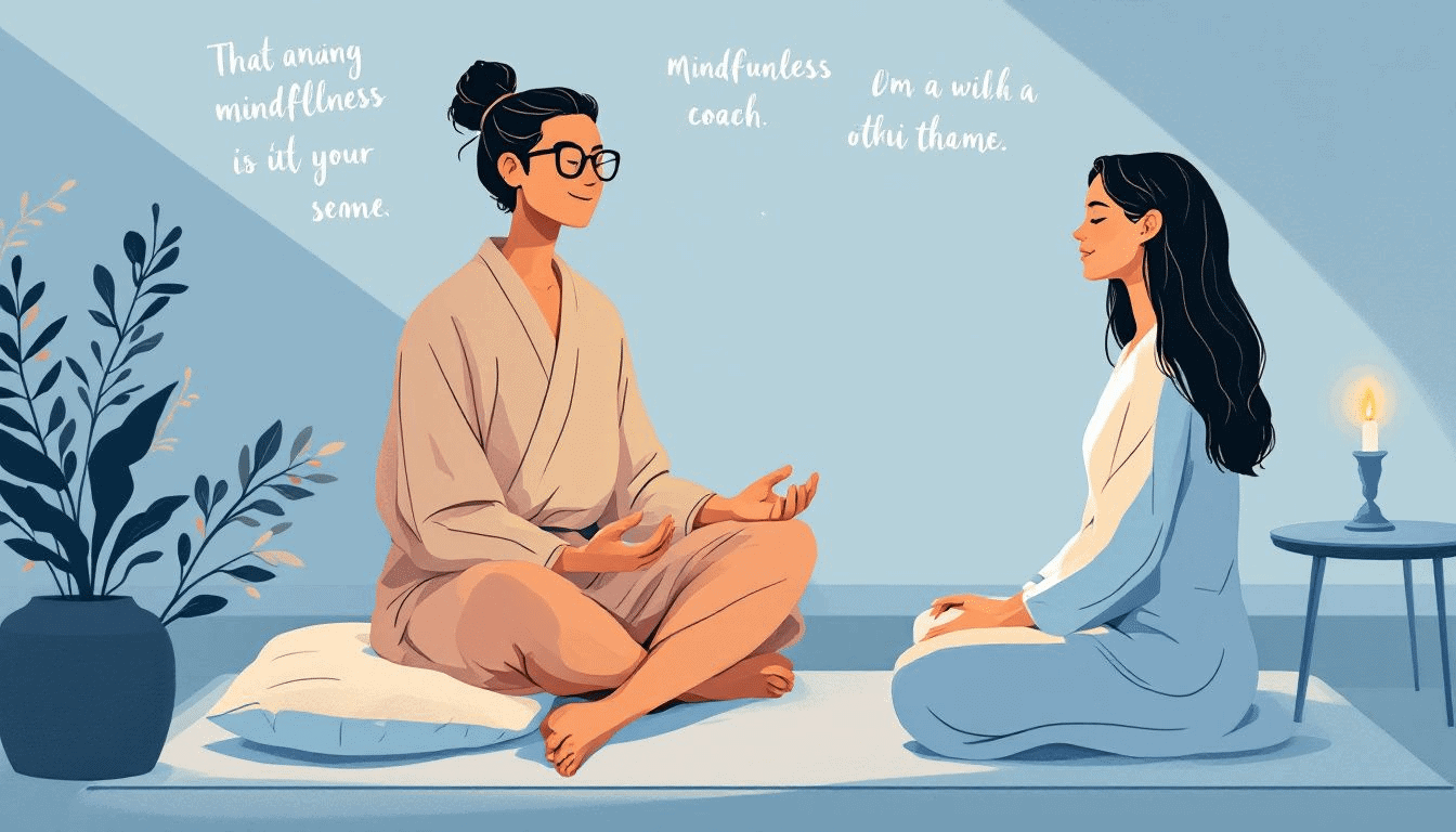 A mindfulness coach guiding a client through a meditation session.
