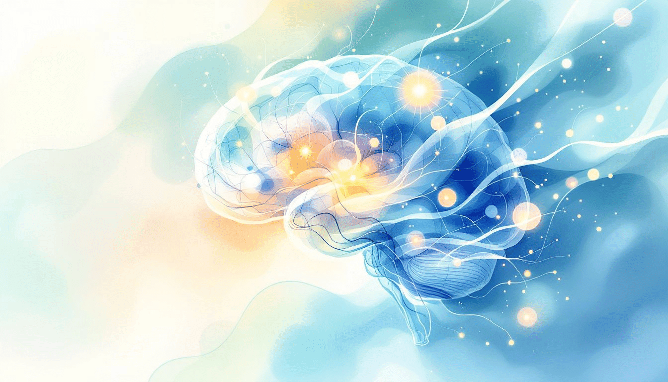A brain scan showing areas activated during mindfulness practices.
