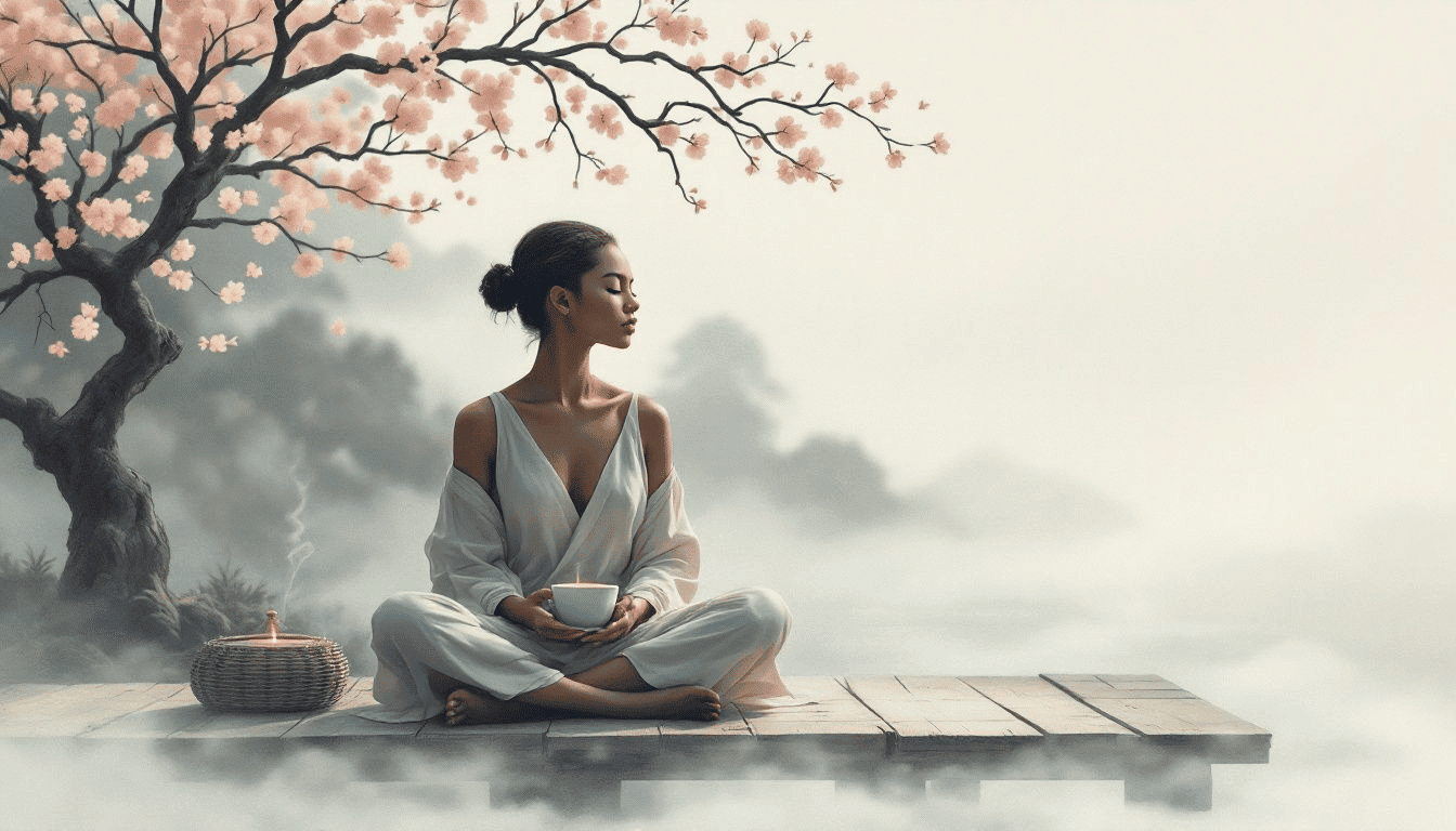 An individual practicing spiritual meditation in a serene environment. types of meditation