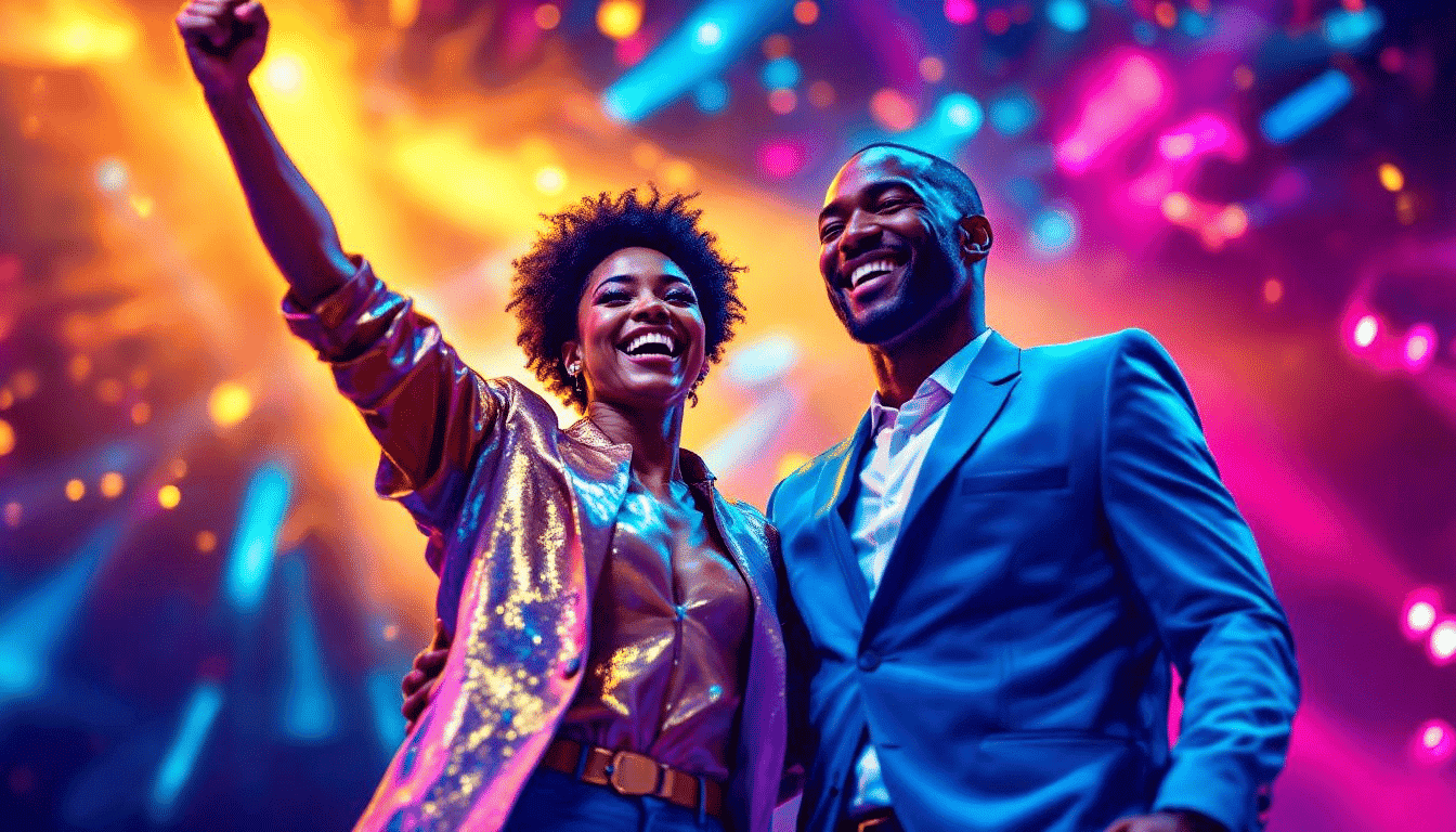 A successful client celebrating their achievements with their motivational coach.